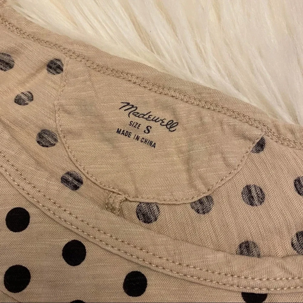 Madewell cream polka dot long sleeve shirt small - Picture 4 of 7